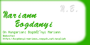 mariann bogdanyi business card